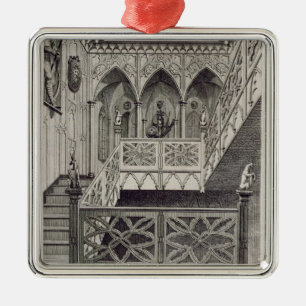 Staircase at Strawberry Hill, engraved by J. Newto Metal Ornament