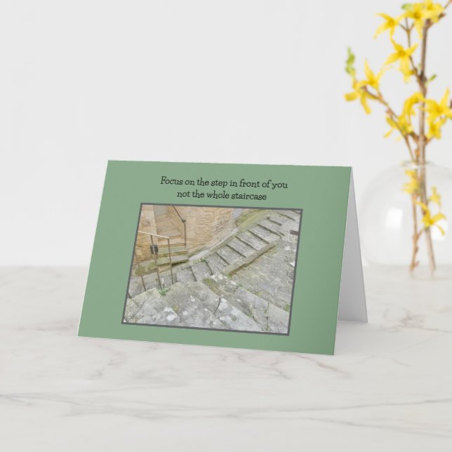 STAIRS EVERY WIHICH WAY CARD (Yellow Flower)