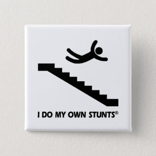 Stairs My Own Stunts 2 Inch Square Button