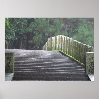 Stairs on Mt. Kurama Poster