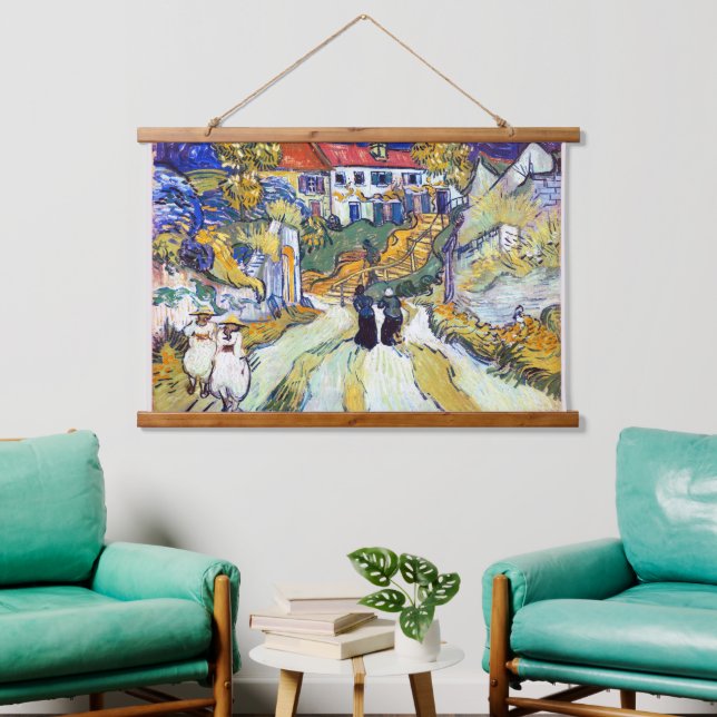 Stairway at Auvers by Vincent Van Gogh   Hanging Tapestry (Living Room)