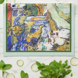 Stairway at Auvers by Vincent Van Gogh   Kitchen Towel