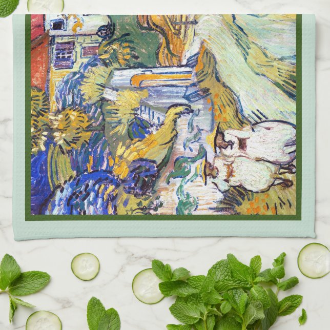 Stairway at Auvers by Vincent Van Gogh   Kitchen Towel (Folded)