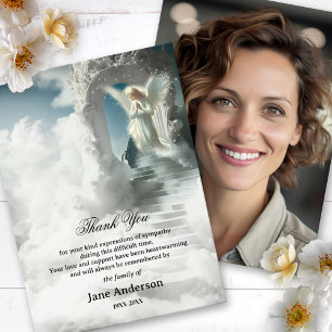 Stairway to Heaven Angel Sympathy Photo Thank You Card