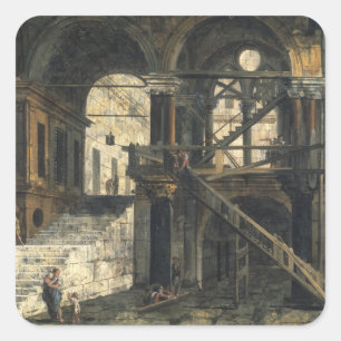 Stairwell in a Renaissance House, c.1741-42 Square Sticker