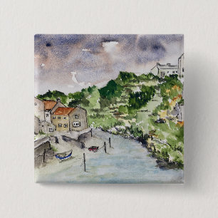 Staithes Beck Whitby 2 Inch Square Button
