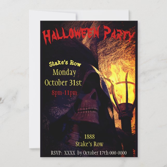 Stake's Row Halloween Custom Invite (Front)