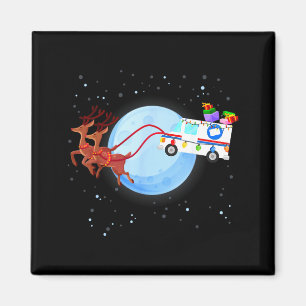 Stal Worker Christmas Mail Truck Funny Mailman Gif Magnet