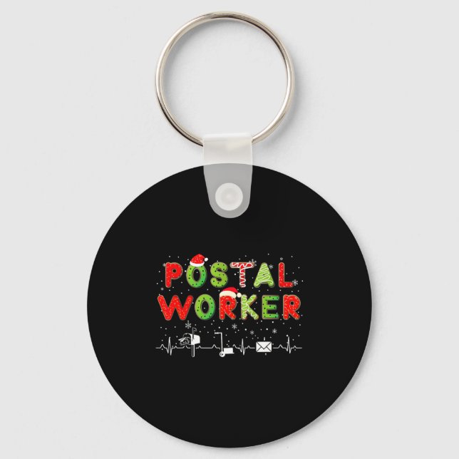Stal Worker Mail Lady Christmas Mail Carrier St Of Keychain (Front)
