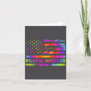 Stal Worker Tie Dye Proud Mail Carrier Mail Lady P Card