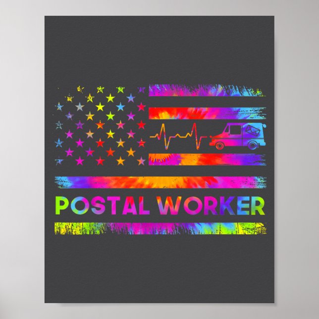 Stal Worker Tie Dye Proud Mail Carrier Mail Lady P Poster (Front)