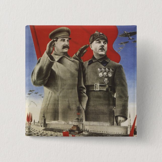 Stalin 2 Inch Square Button (Front)
