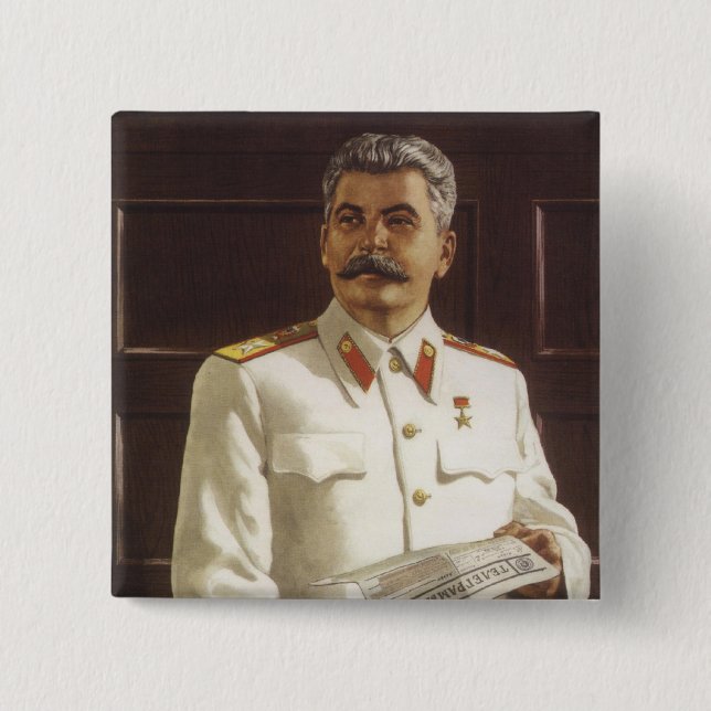 Stalin 2 Inch Square Button (Front)