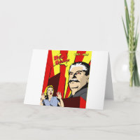 Stalin portrait red scare soviet union poster