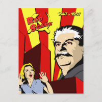 Stalin portrait red scare soviet union poster