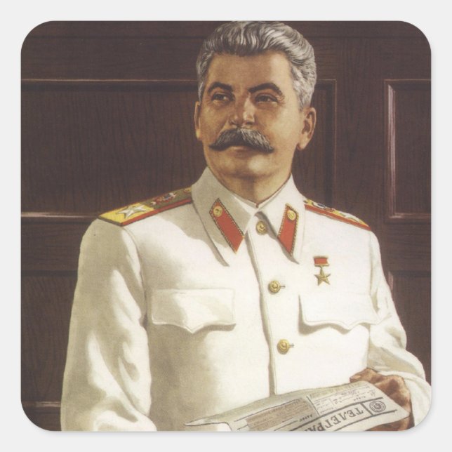 Stalin Square Sticker (Front)