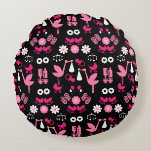 Stalk Delivery Twin Baby Room Round Pillow