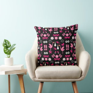 Stalk Delivery Twin Baby Room Throw Pillow