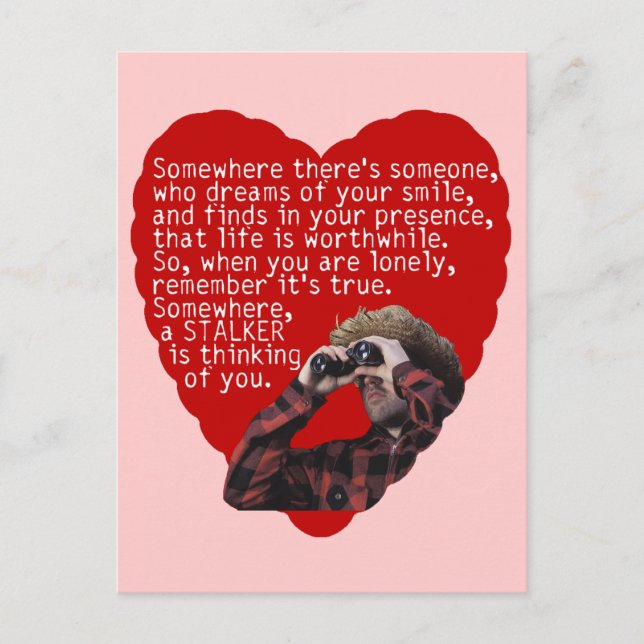 Stalker Anti-Valentine's Day Holiday Postcard (Front)