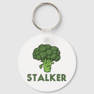 STALKER Funny Broccoli Fun Humour Pun Keychain