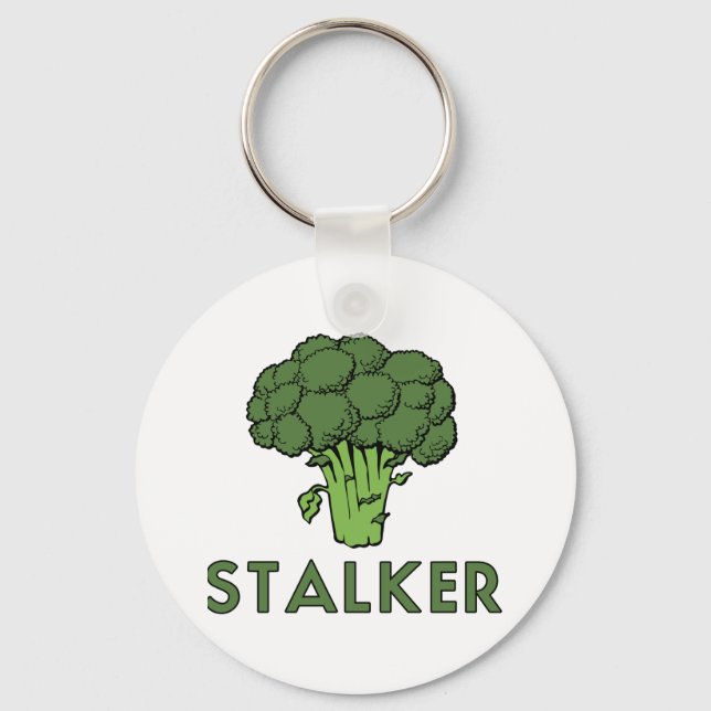 STALKER Funny Broccoli Fun Humour Pun Keychain (Front)