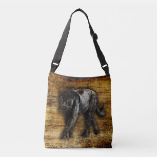 Stalking Black Jaguar Big Cat Wildlife Art Crossbody Bag