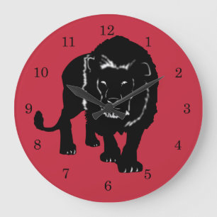 Stalking Lion - Large Clock