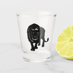 Stalking Lion - Silhouette - Drawing Shot Glass