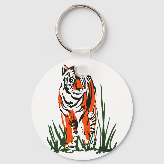 Stalking Tiger Keychain (Front)