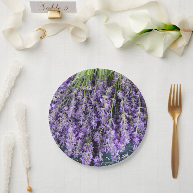 Stalks of Lavender Paper Plates (Wedding)