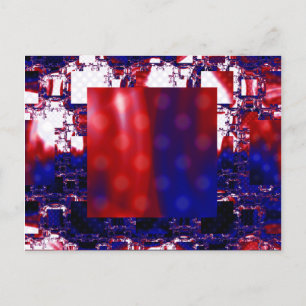 Stalling Red and Blue Fractal Art Postcard
