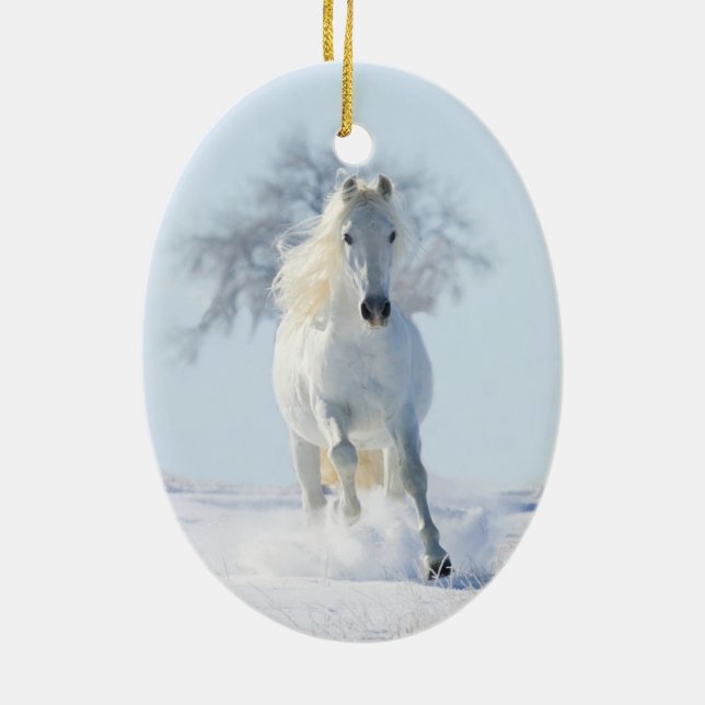 Stallion des neiges blanches et ornement de Noël d (Dos)