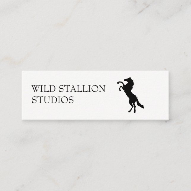 Stallion grey background mini business card (Front)