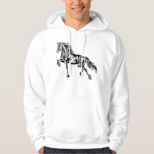 Stallion Horse Motif Elegant Mane Animals colourfu Hoodie