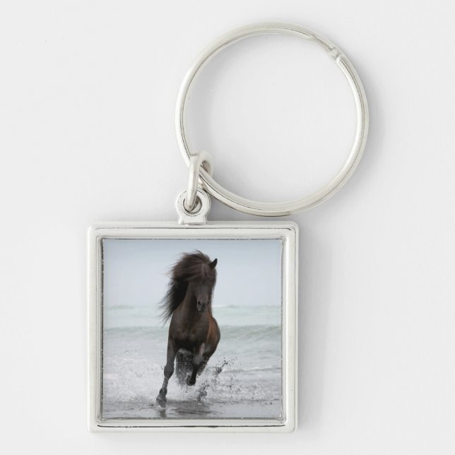 Stallion Running On Beach | North Atlantic Keychain (Front)