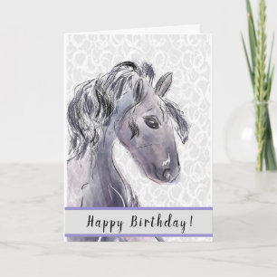 Stallion Watercolor Greeting Card