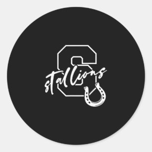 Stallions classic round sticker