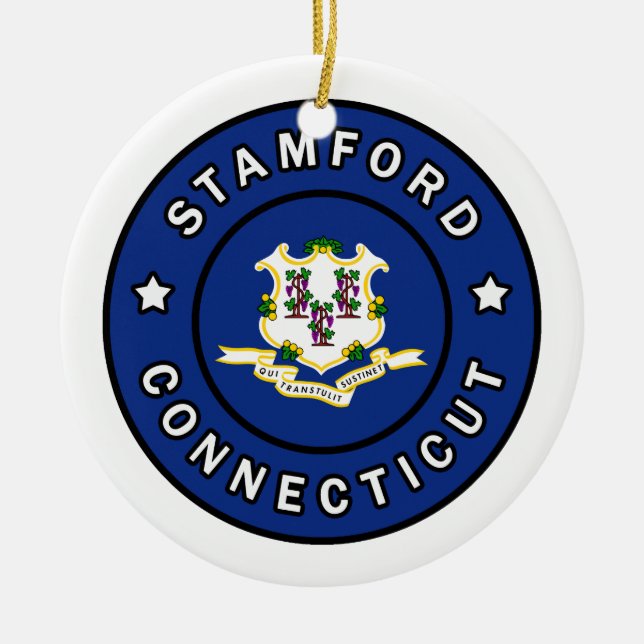 Stamford Connecticut Ceramic Ornament (Front)