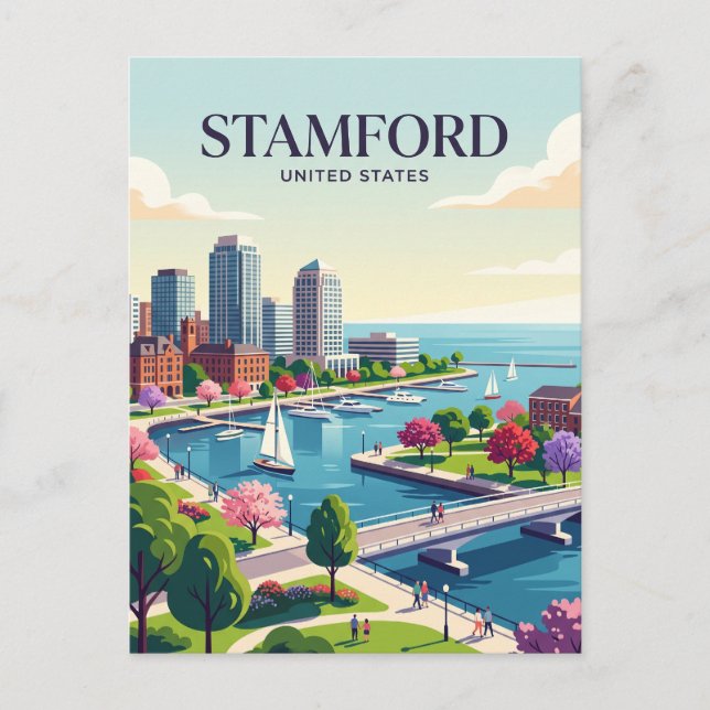 Stamford Connecticut Postcard (Front)