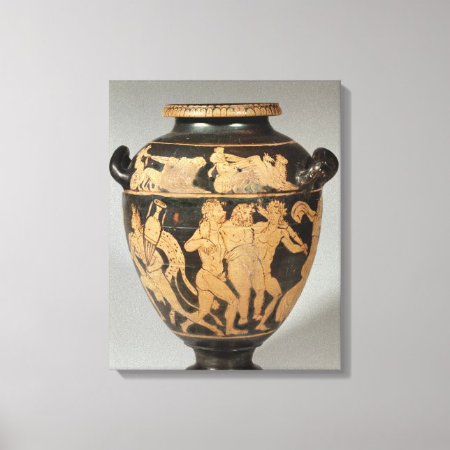 Stamnos, Dionysiac scene, Etruscan red-figured per Canvas Print (Front)
