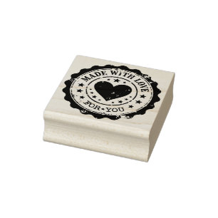 Stamp black - MADE WITH LOVE - heart stars 2