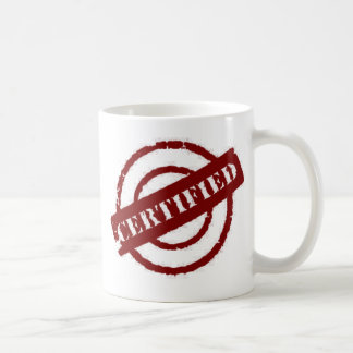 stamp certified red coffee mug