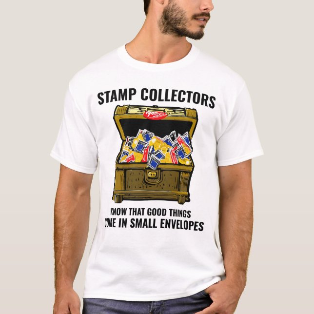 Stamp Collecting Collector Philatelist T-Shirt (Front)