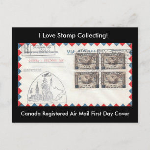 Stamp Collecting Postcard Canada 1932 FDC & FFC