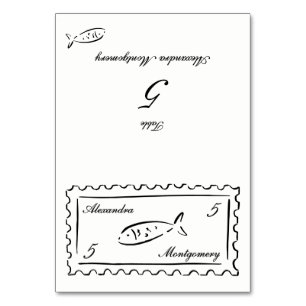 Stamp Hand Drawn Meal Choice Wedding Place Card