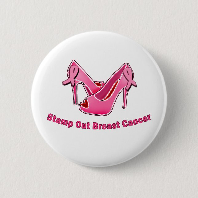 Stamp Out Breast Cancer Stilettos 2 Inch Round Button (Front)