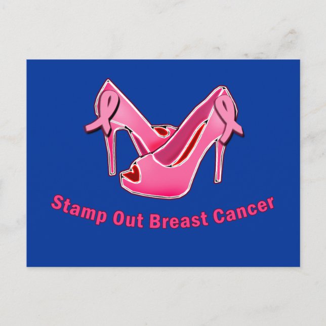 Stamp Out Breast Cancer Stilettos Postcard (Front)