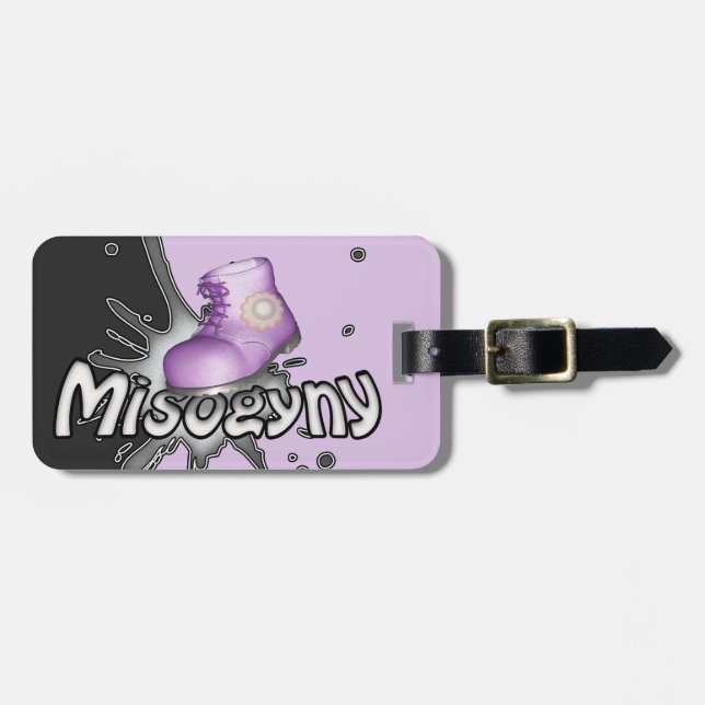 Stamp Out Misogyny Personalized Luggage Tag (Front Horizontal)