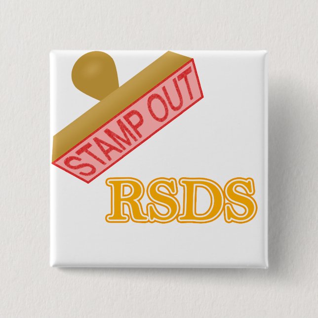 Stamp Out rsds 2 Inch Square Button (Front)