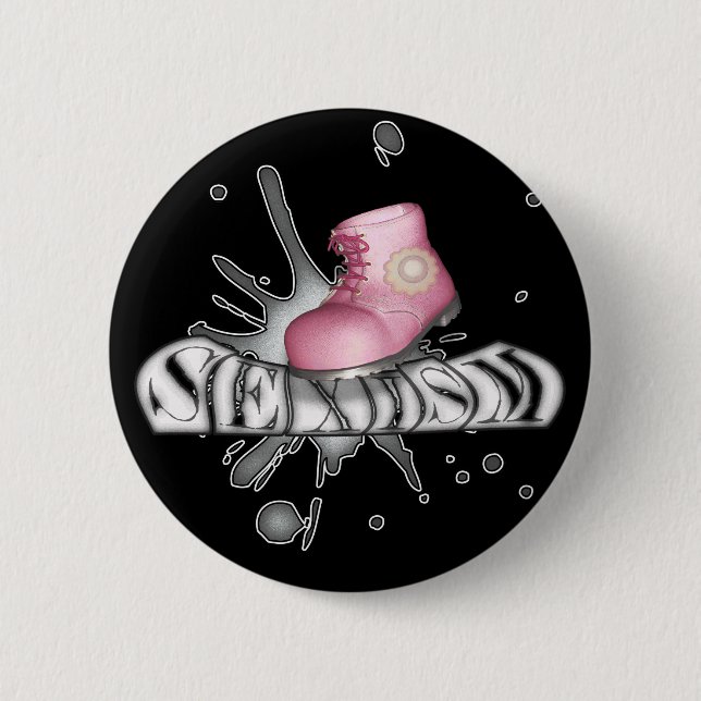 Stamp Out Sexism 2 Inch Round Button (Front)